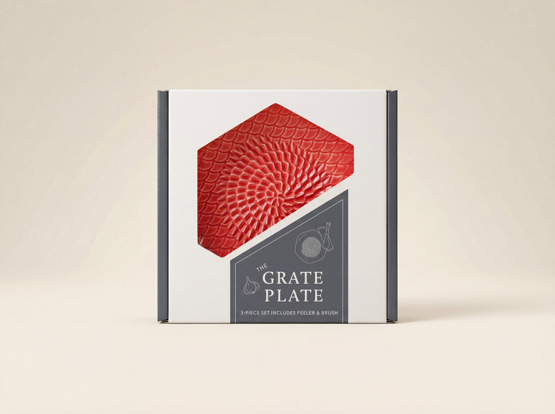 Ceramic Grating Plate (Includes Garlic Peeler & Brush)