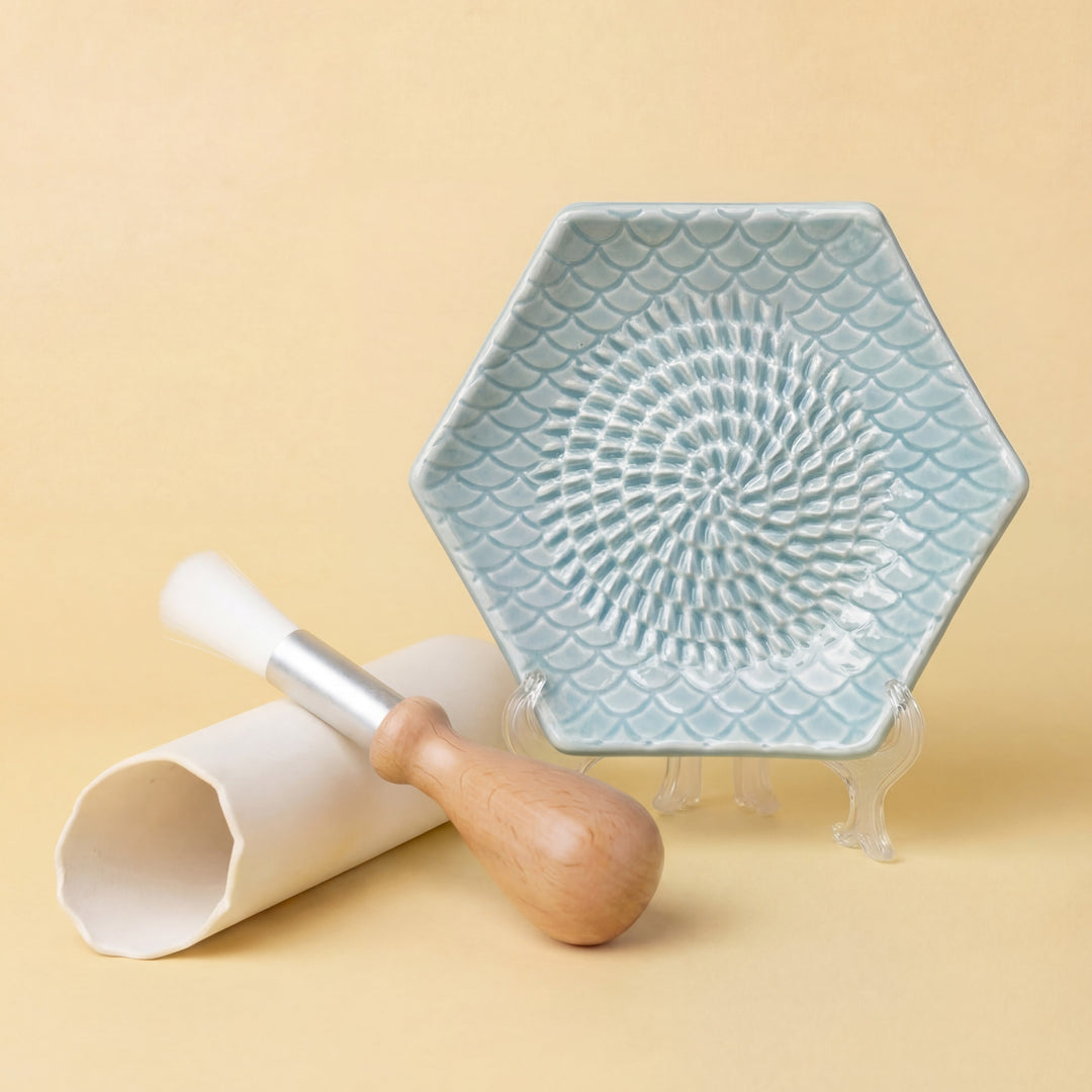 great plate ceramic garlic grater plate ginger grater blue