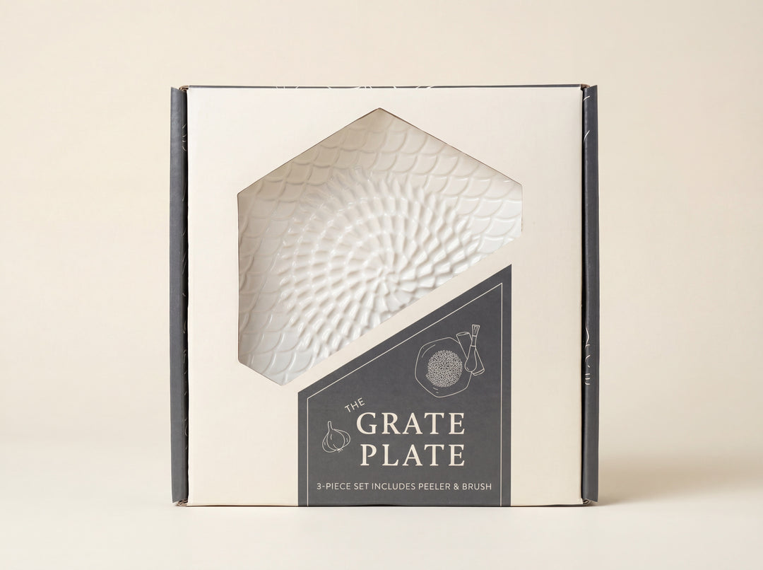 Ceramic Grating Plate (Includes Garlic Peeler & Brush)