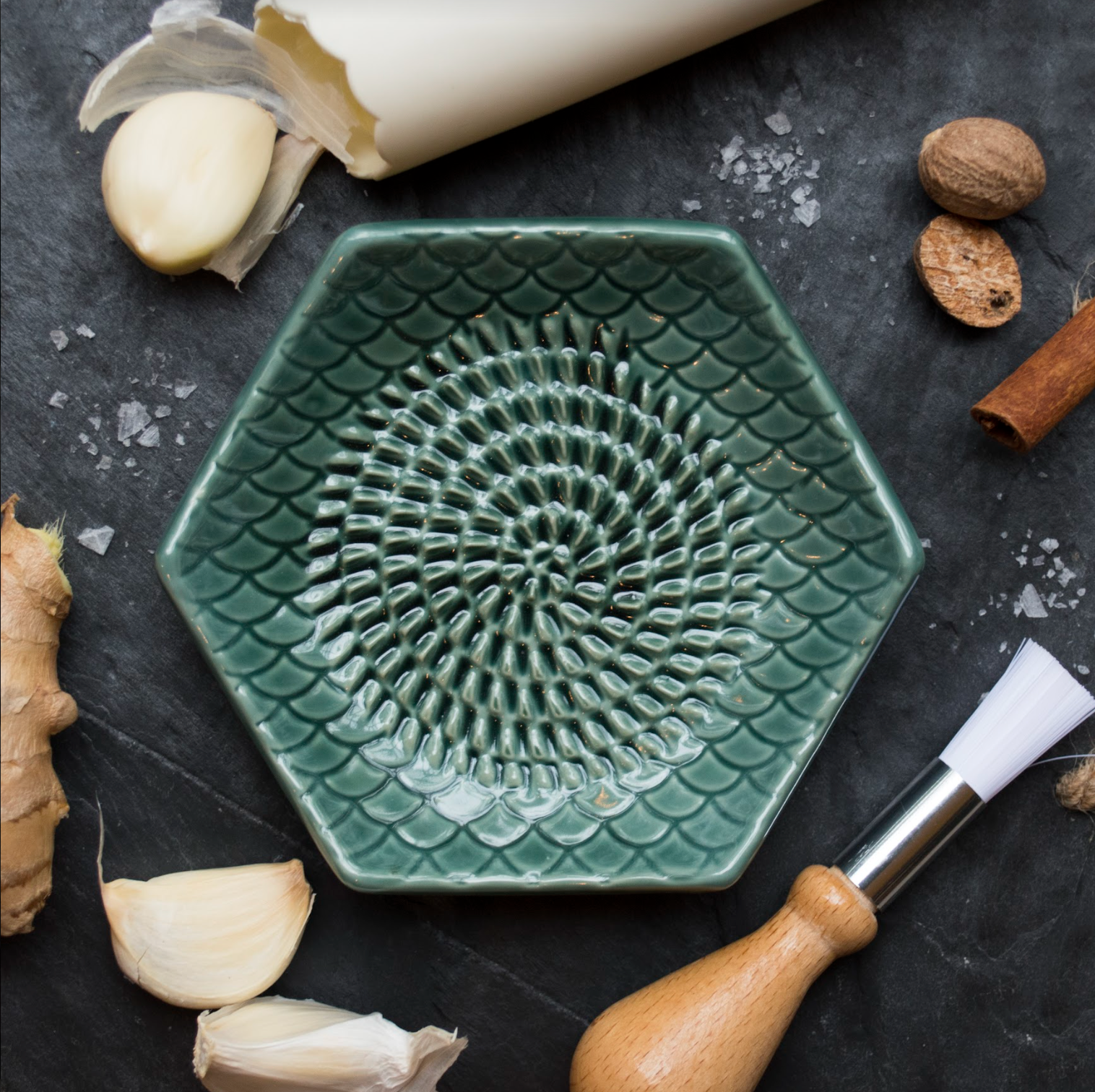 The Grate Plate Ceramic Grater: Sage Green