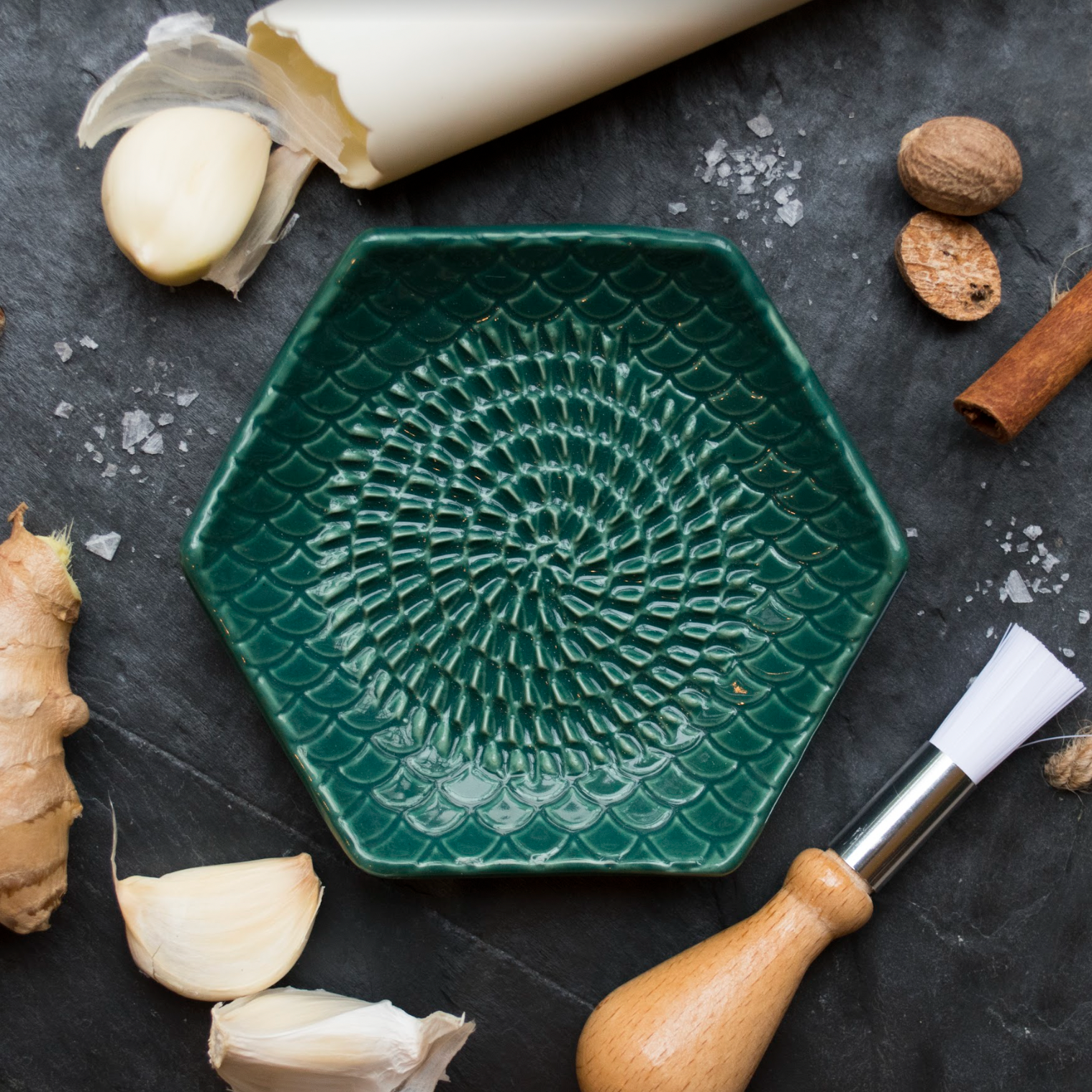 The Grate Plate Ceramic Grater: Teal